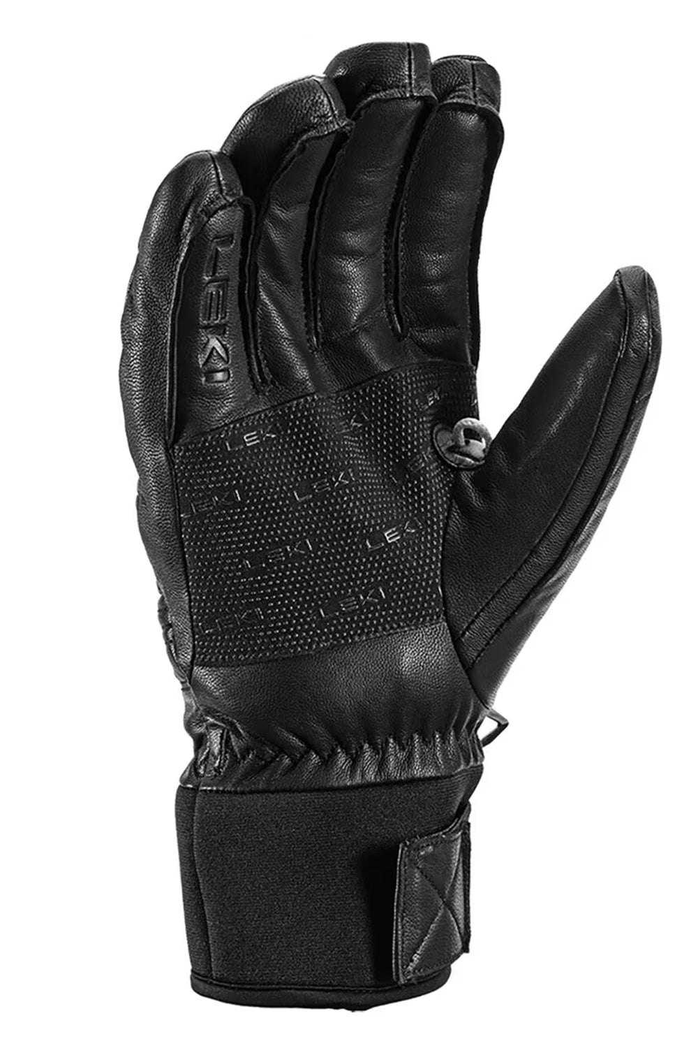 men's Leki Copper 3D Pro leather ski gloves, black
