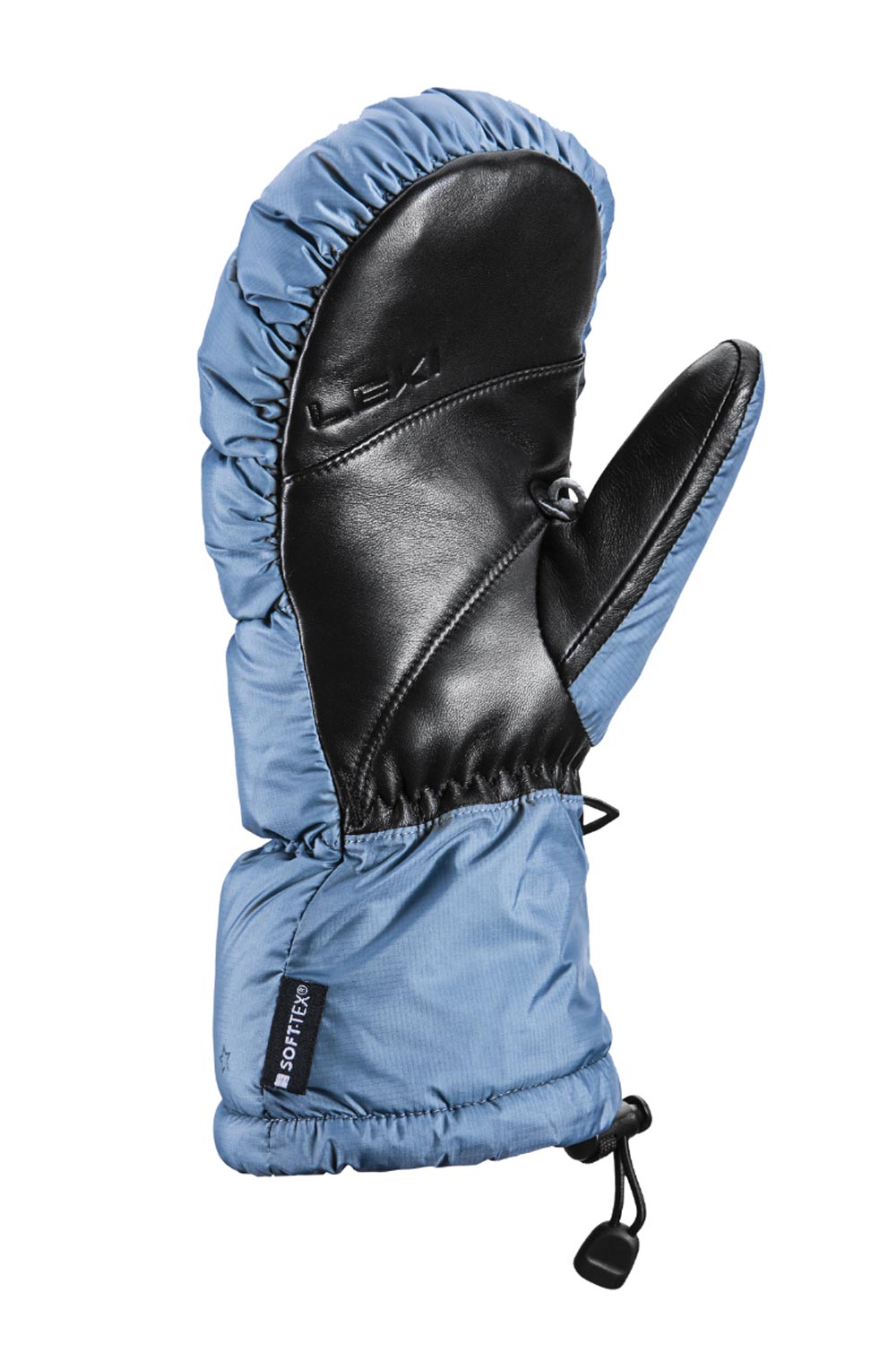 women's Leki Glace ski mitten, puffy down black