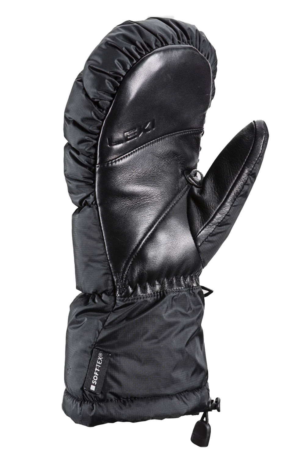 women's Leki Glace ski mitten, puffy down black
