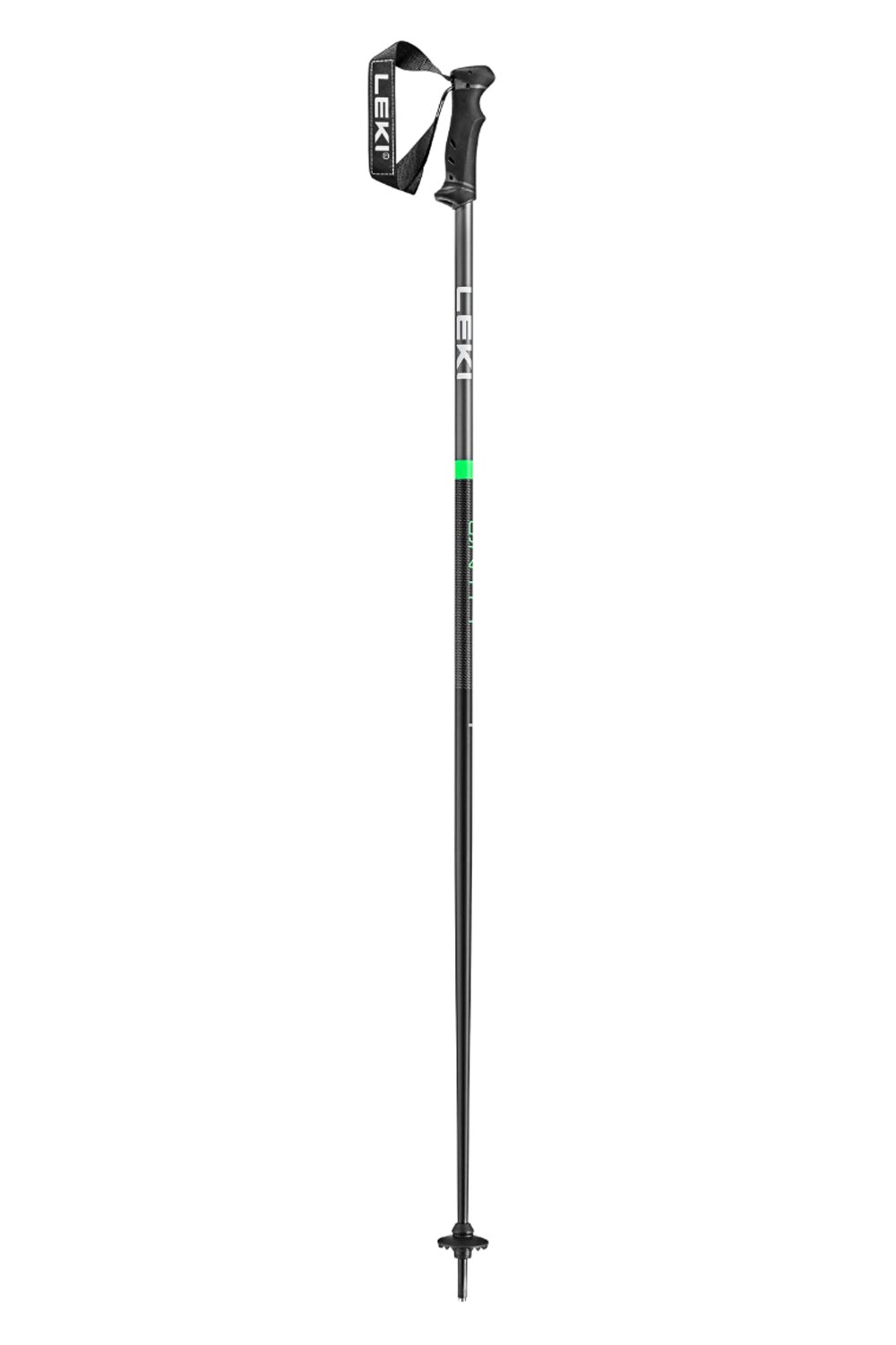 Leki QNTM ski poles, black with green accents