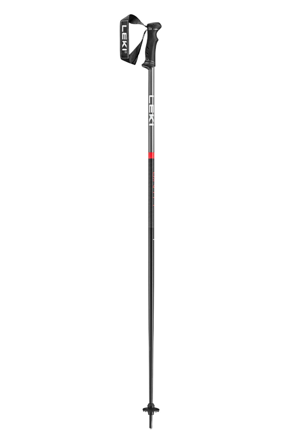 Leki QNTM ski poles, black wtih red accents
