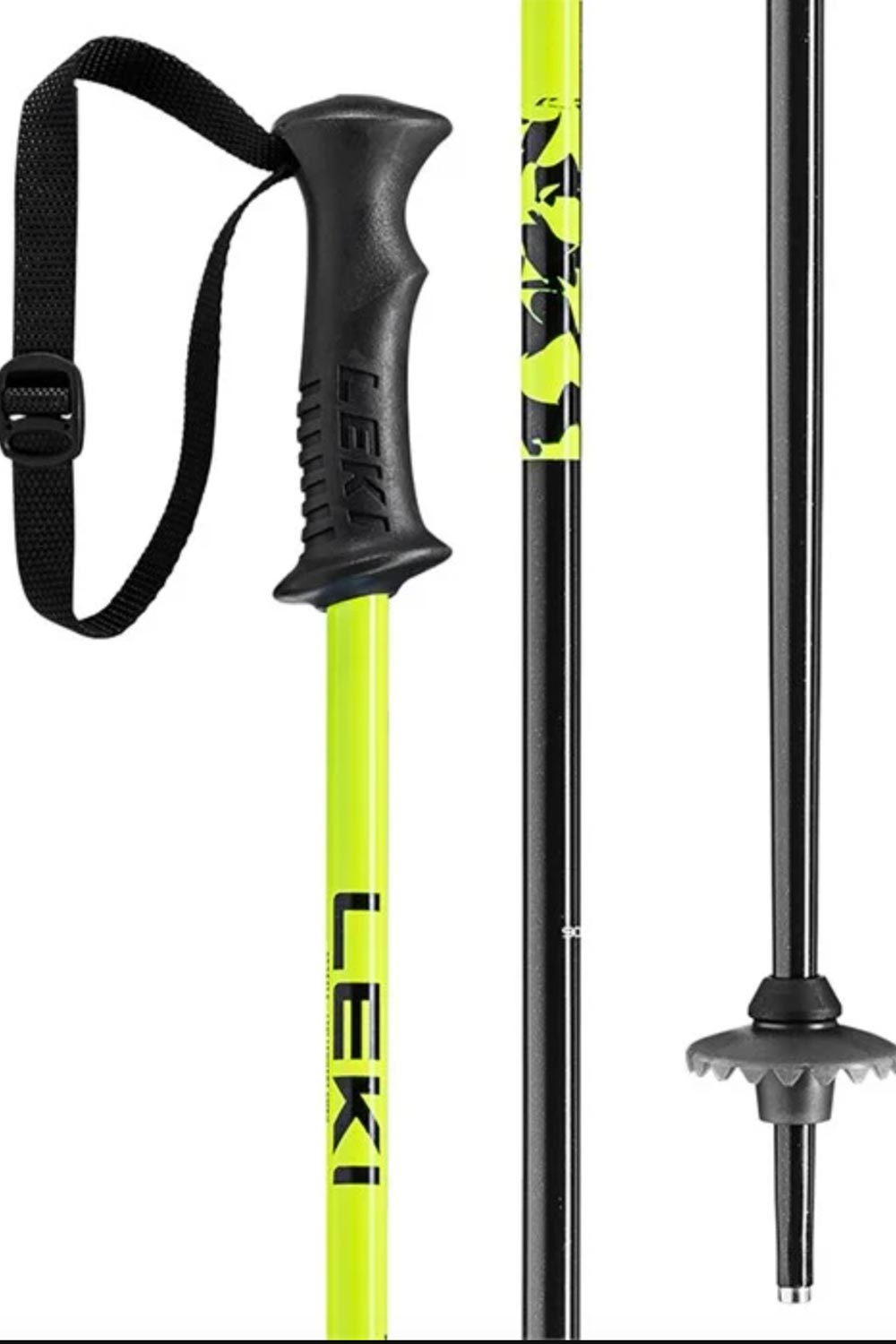 Kids' Leki Rider ski poles, yellow and black