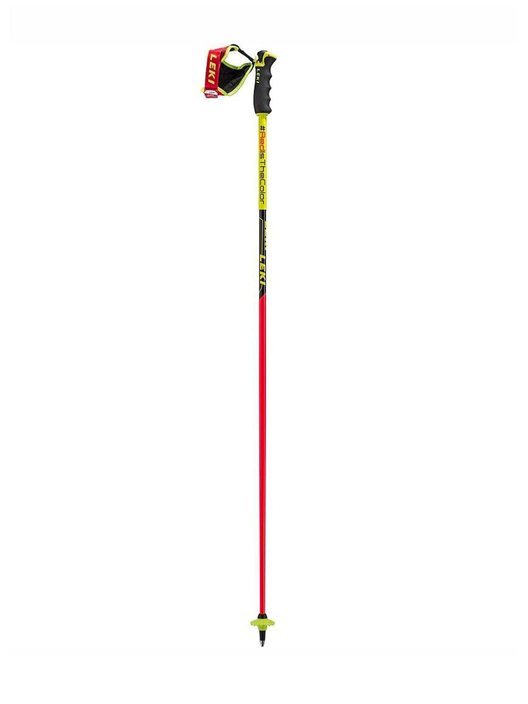 Leki Racing ski poles, red with black and yellow accents