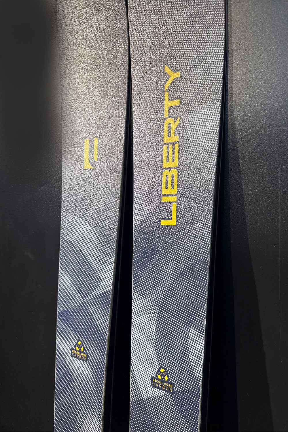 Gray bag with 'Liberty' branding on a black background