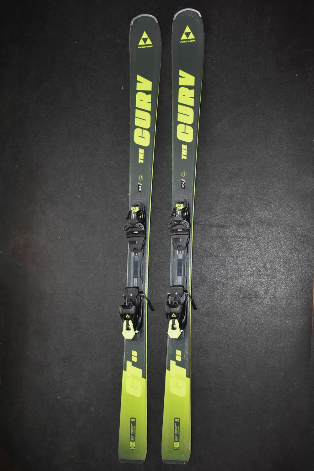 Fischer The Curv GT 85 demo skis - gray and yellow