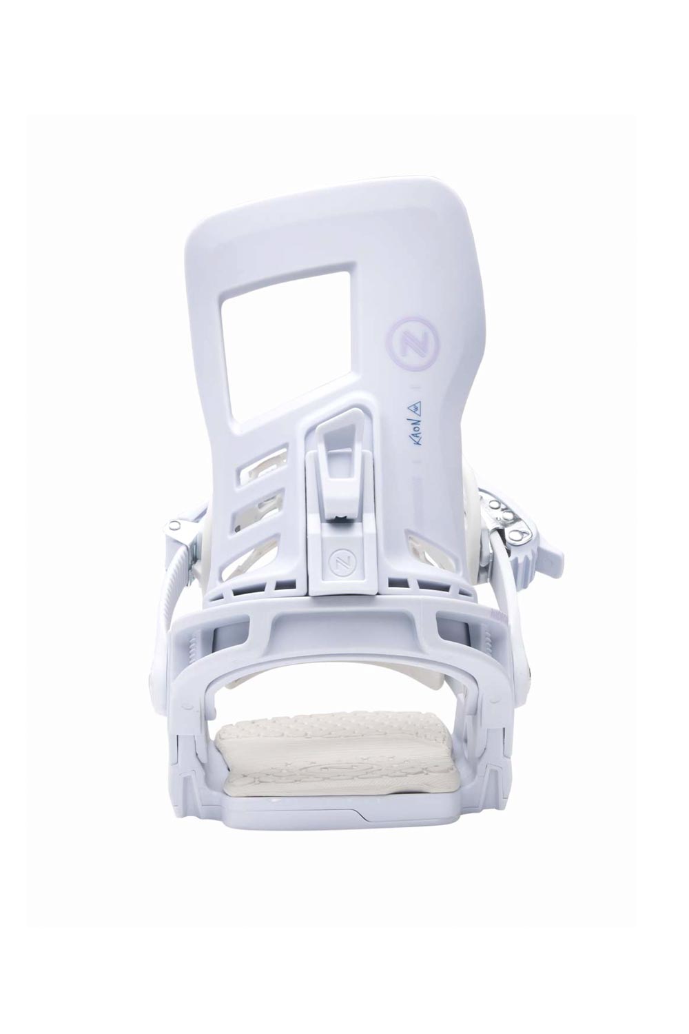 women's snowboard binding, light grey and white