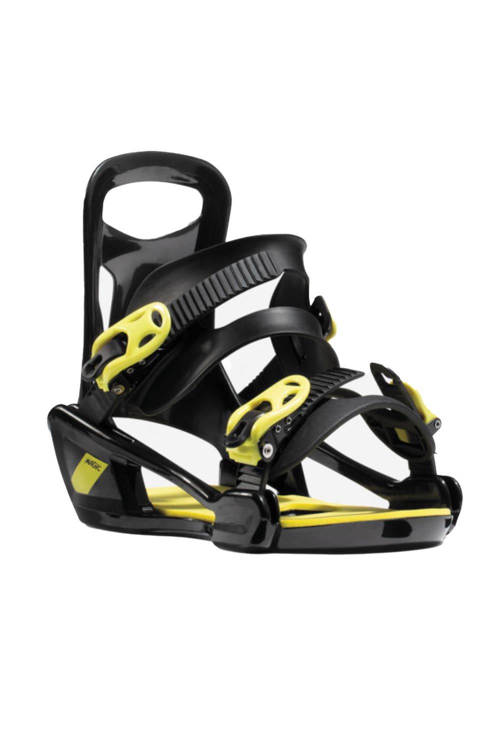 Kids'  Nidecker Magic snowboard bindings black with yellow accents