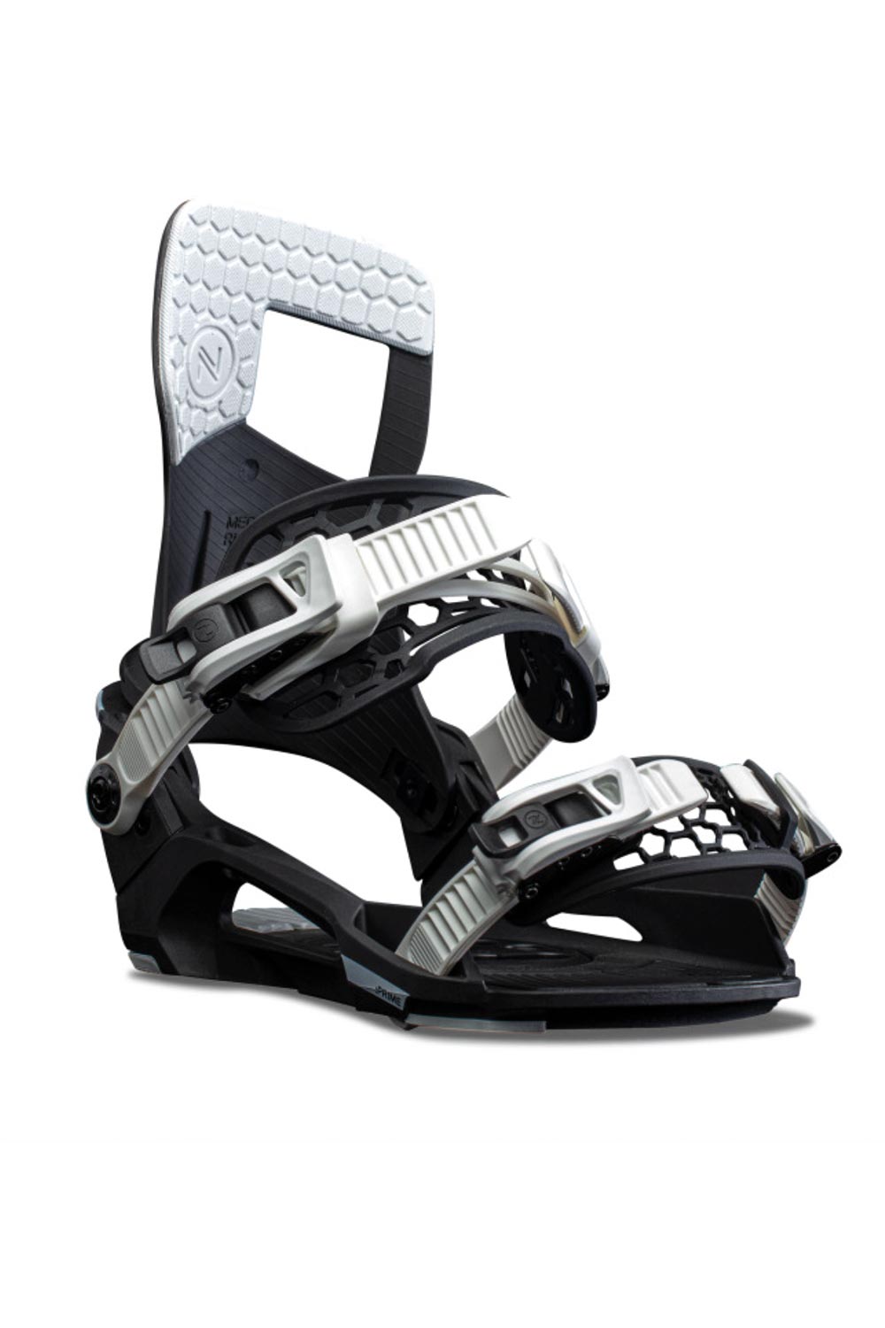 Kids' Nidecker Prime snowboard bindings,  black and white