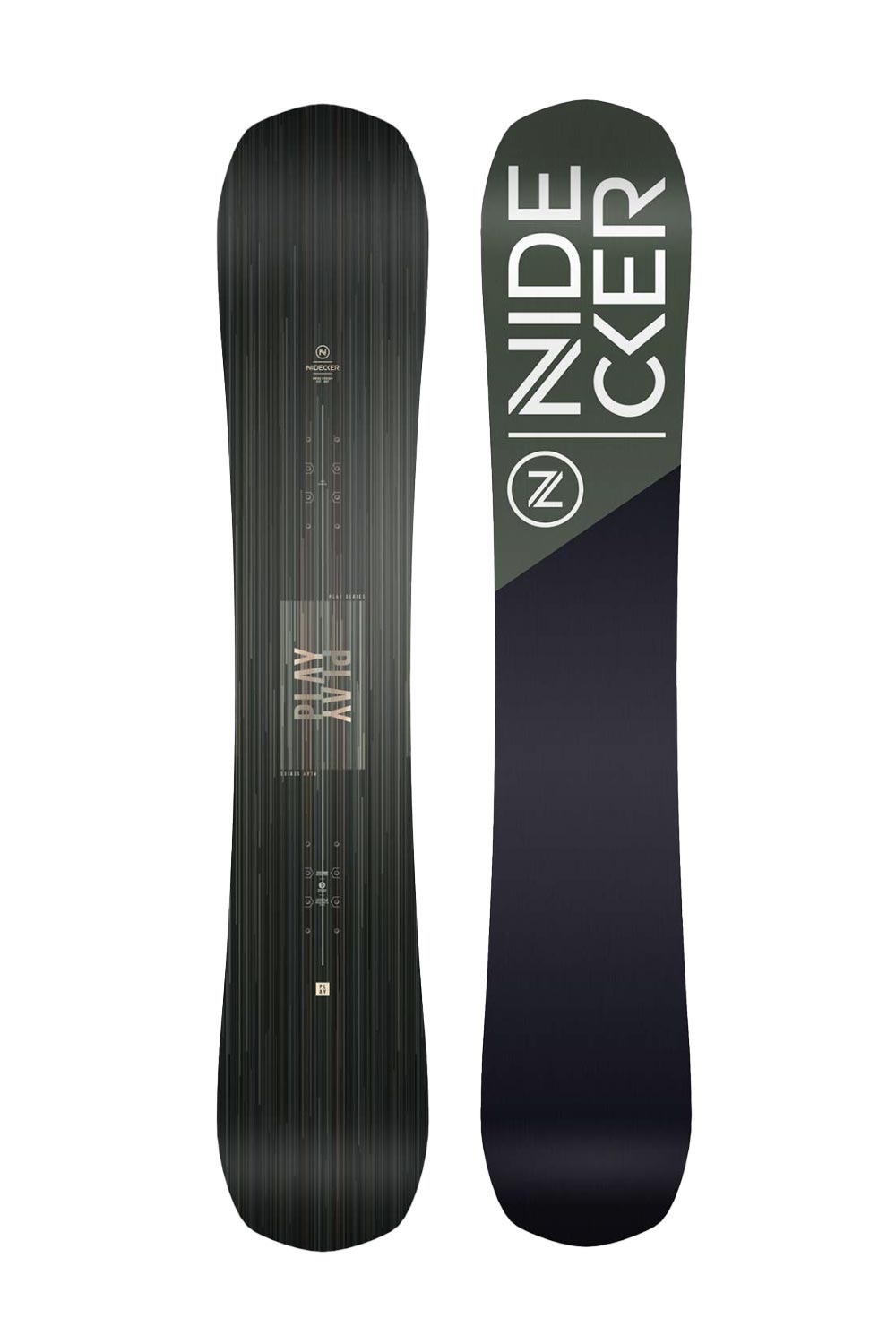 Nidecker Play Snowboard , black and Green, White wording 