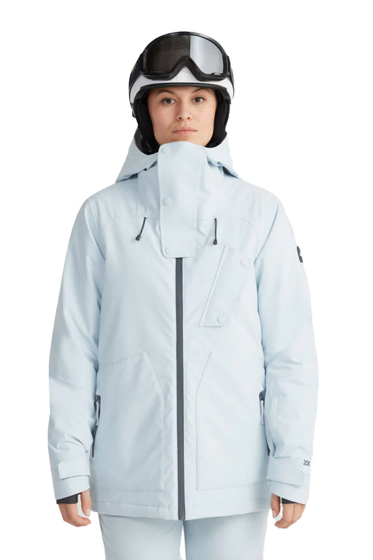 women's O'Neill Aplite Pro snowboard jacket, light blue