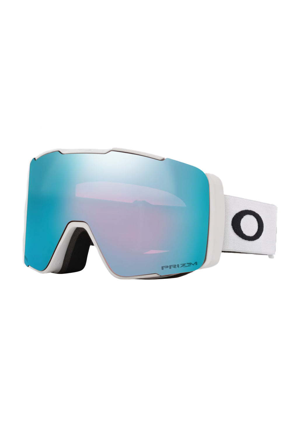 Oakley Line Miner Pro M snowboard goggles, white frame and strap, sapphire blue lens