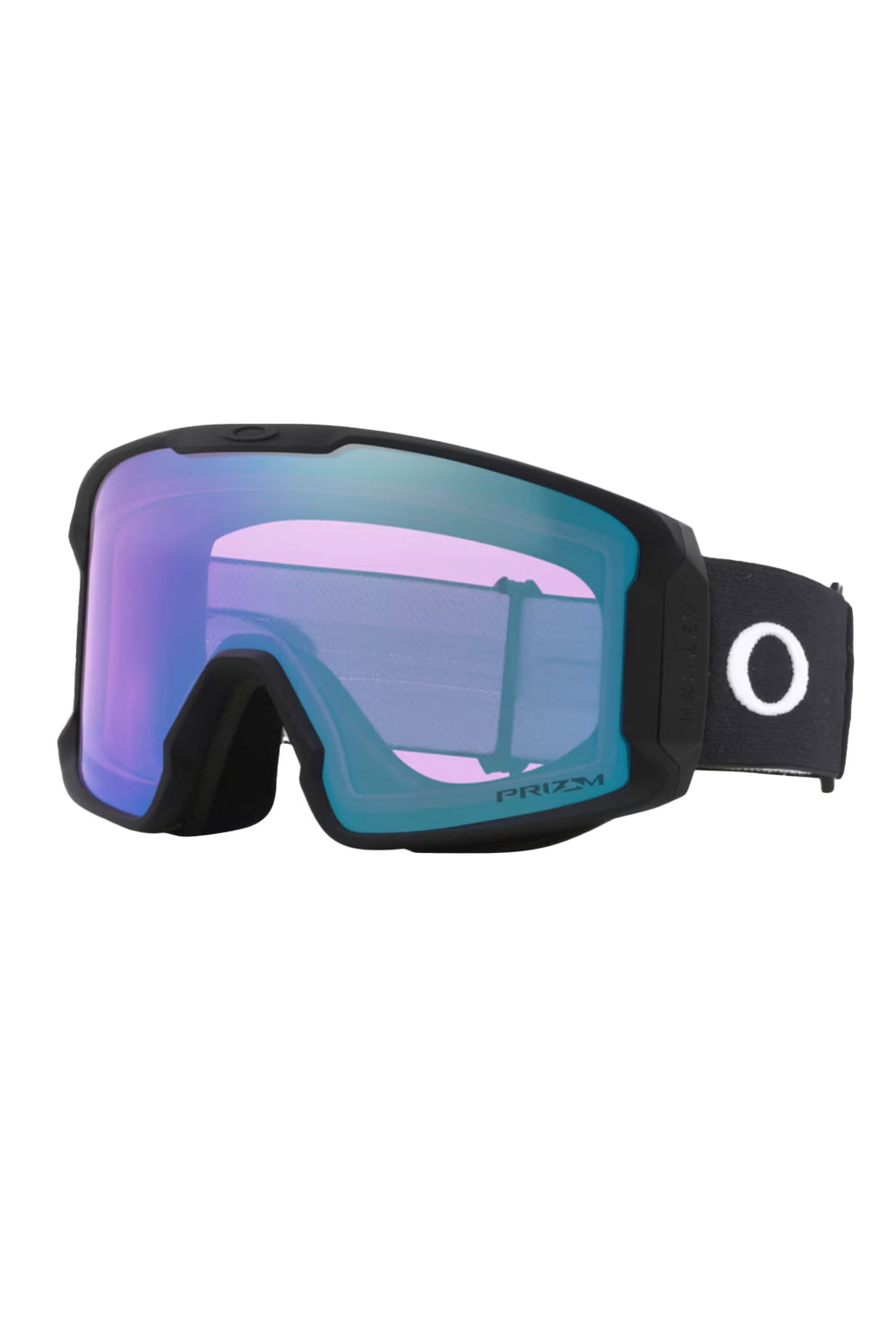 Oakley Line Miner M snowboard goggles, black frame and strap, iced blue lens