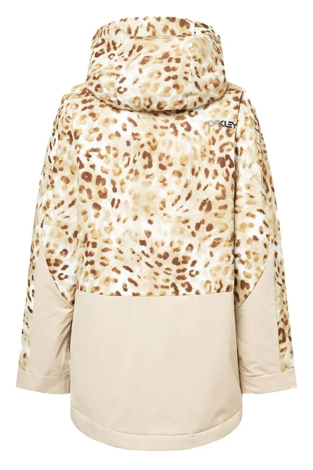 Beige and brown leopard print jacket on a white background