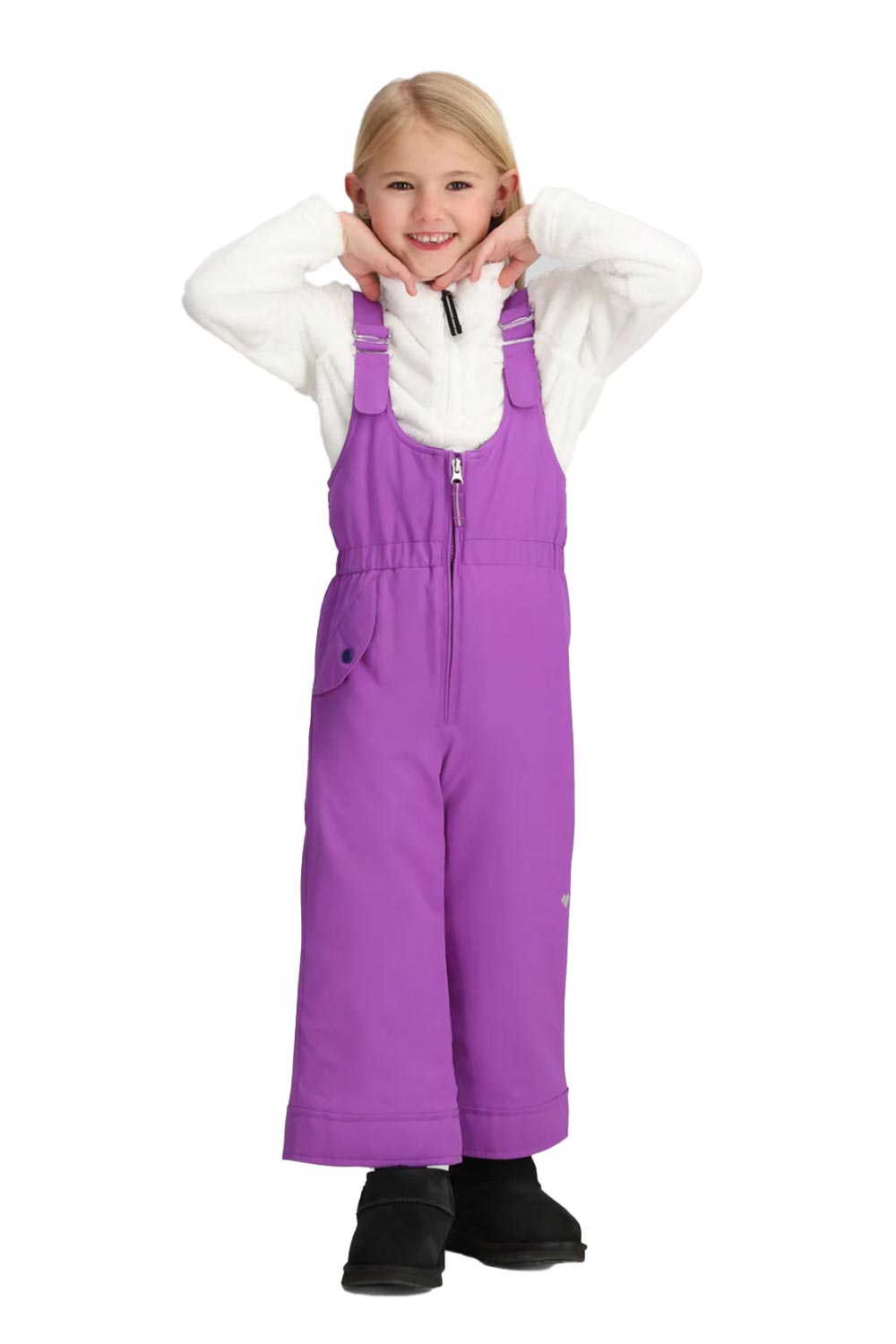 girls' Obermeyer snow bib pants, purple