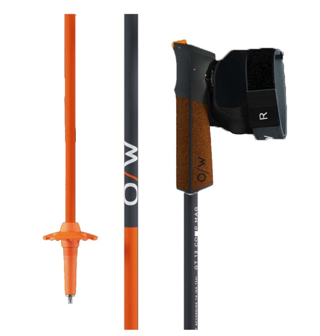 One Way Ski Poles, orange and gray