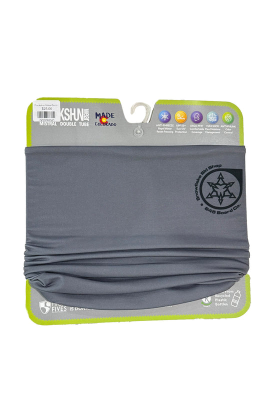 Snowflake Ski Shop neck gaiter, gray
