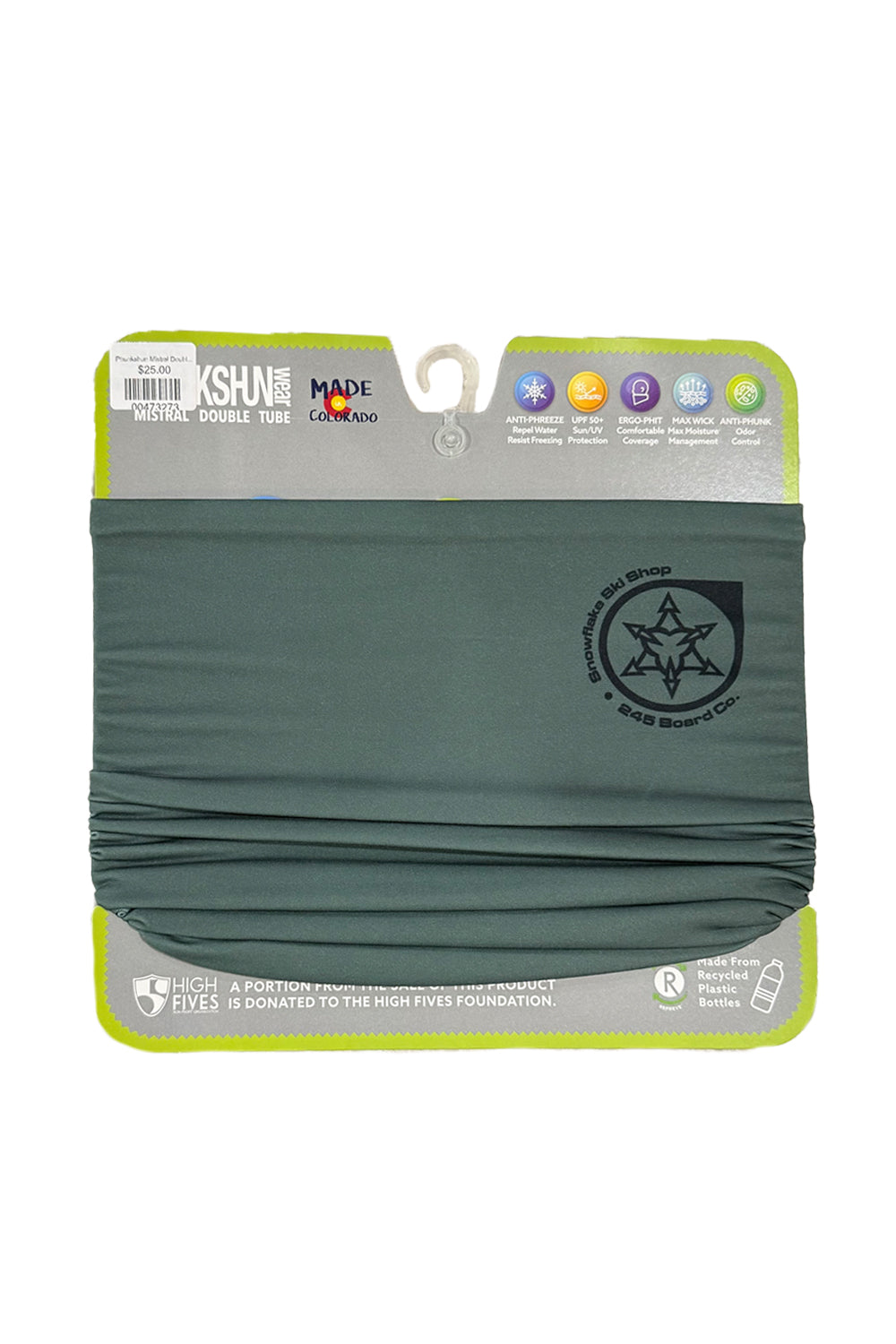 Snowflake Ski Shop neck gaiter, green

