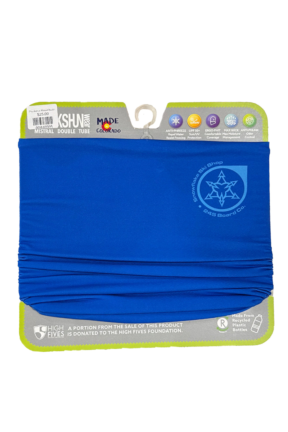 Snowflake Ski Shop neck gaiter, blue