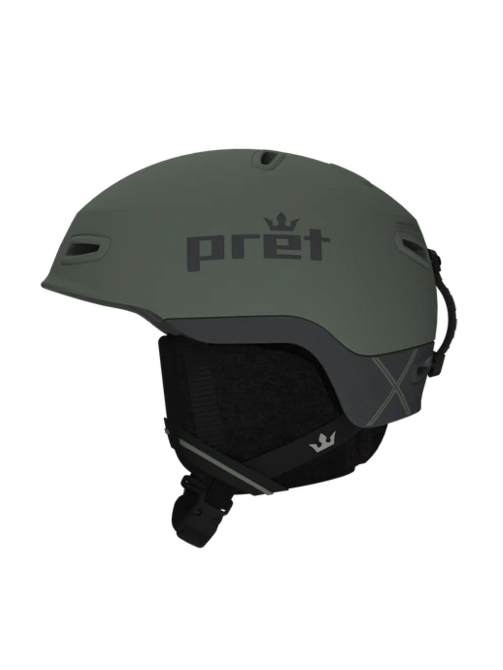 army green Pret Epic X ski helmet