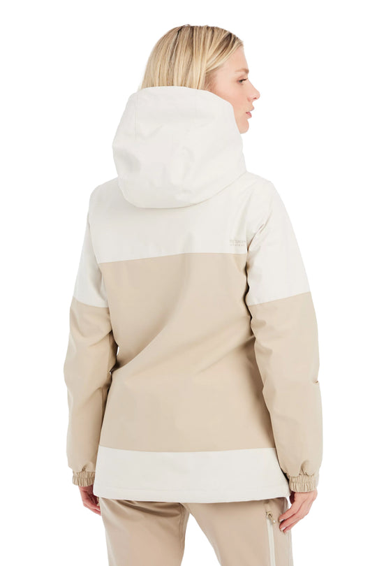 women's Protest Ditsy anorak ski/snowboard jacket,  off white and beige