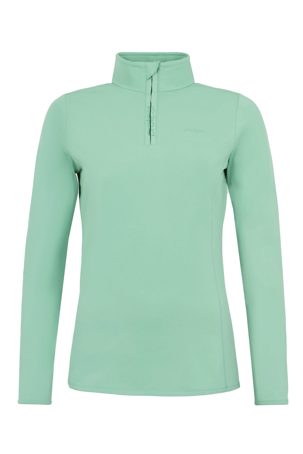 women's Protest Fabriz 1/4 zip midlayer top, mint green