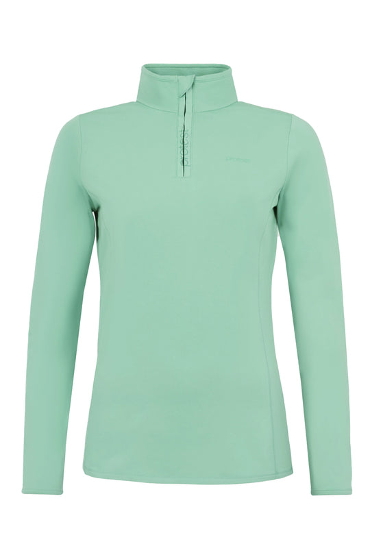 women's Protest Fabriz 1/4 zip midlayer top, mint green