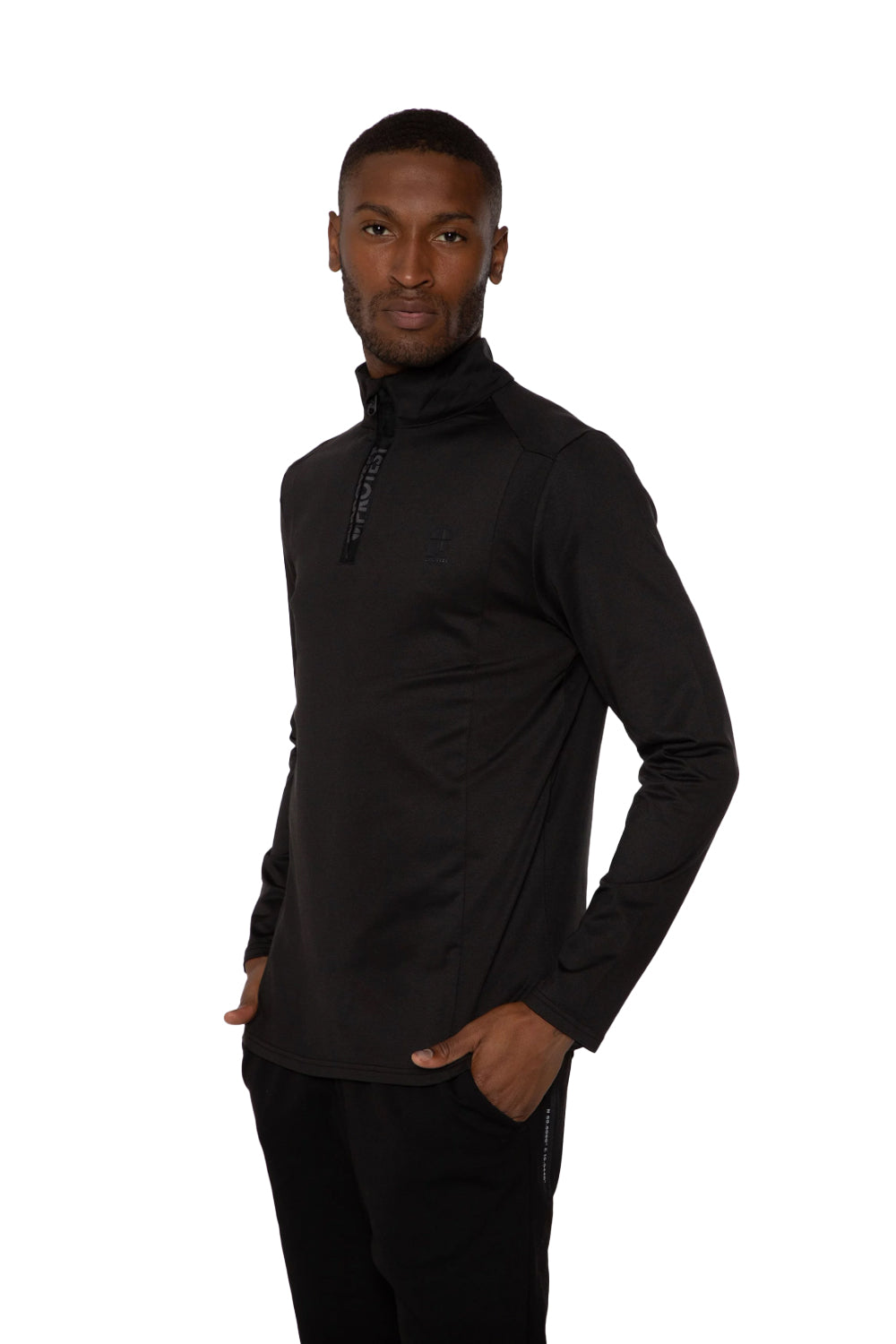 men's Protest Will 1/4 midlayer top, black
