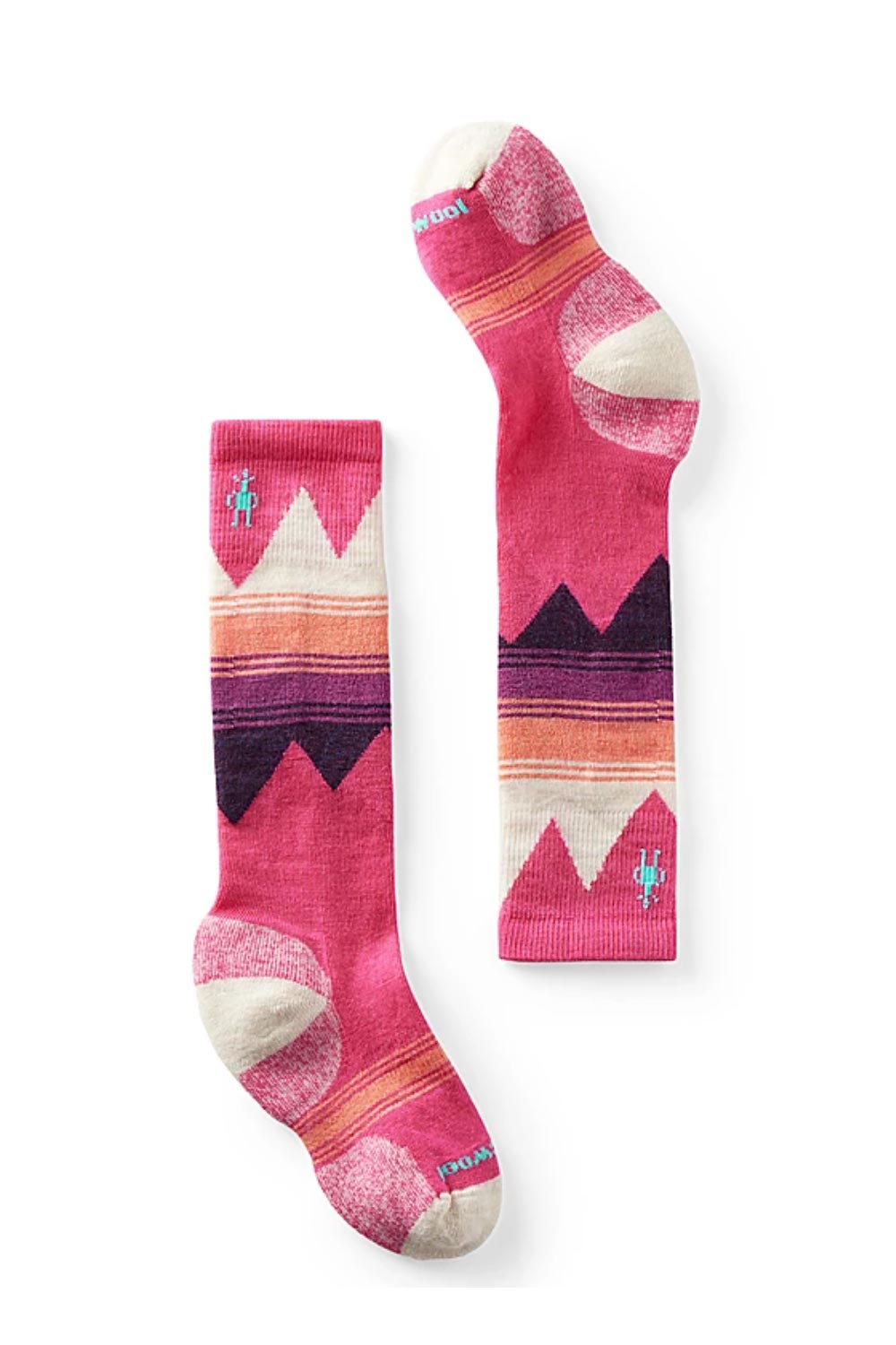 kids Smartwool ski socks, pink