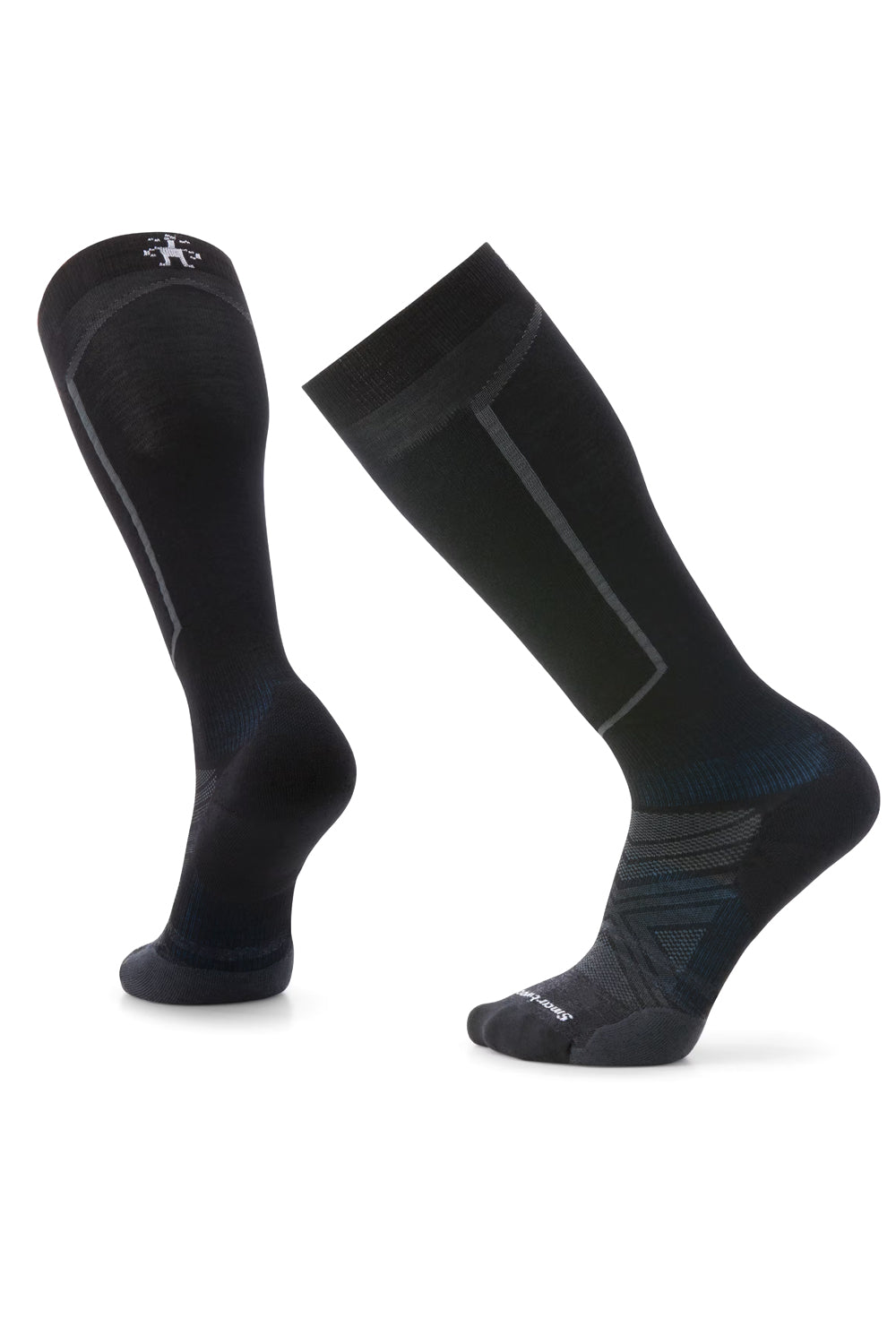 men's Smartwool ski socks, black with gray accents