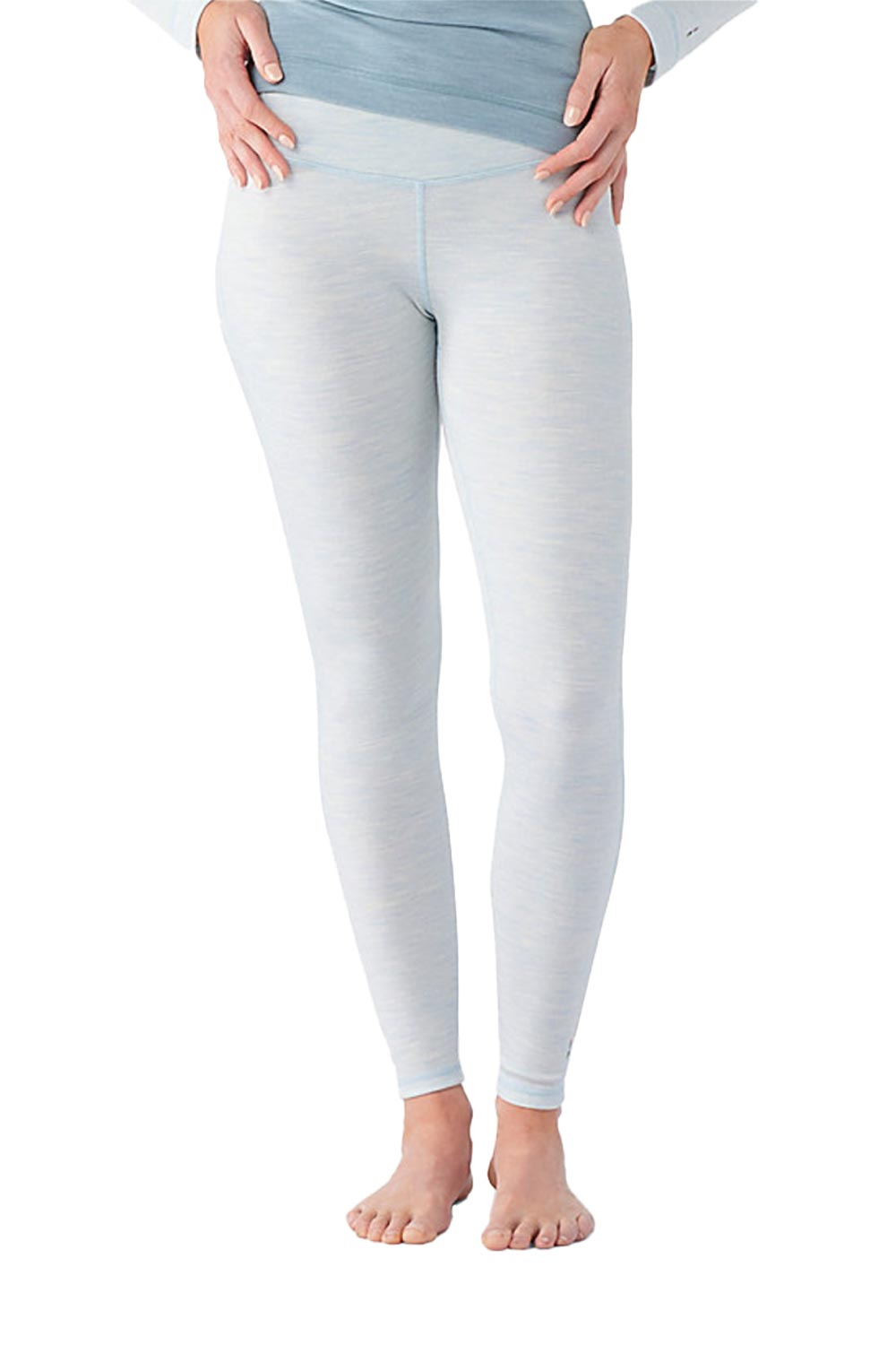 women's Smartwool base layer pants, very light blue