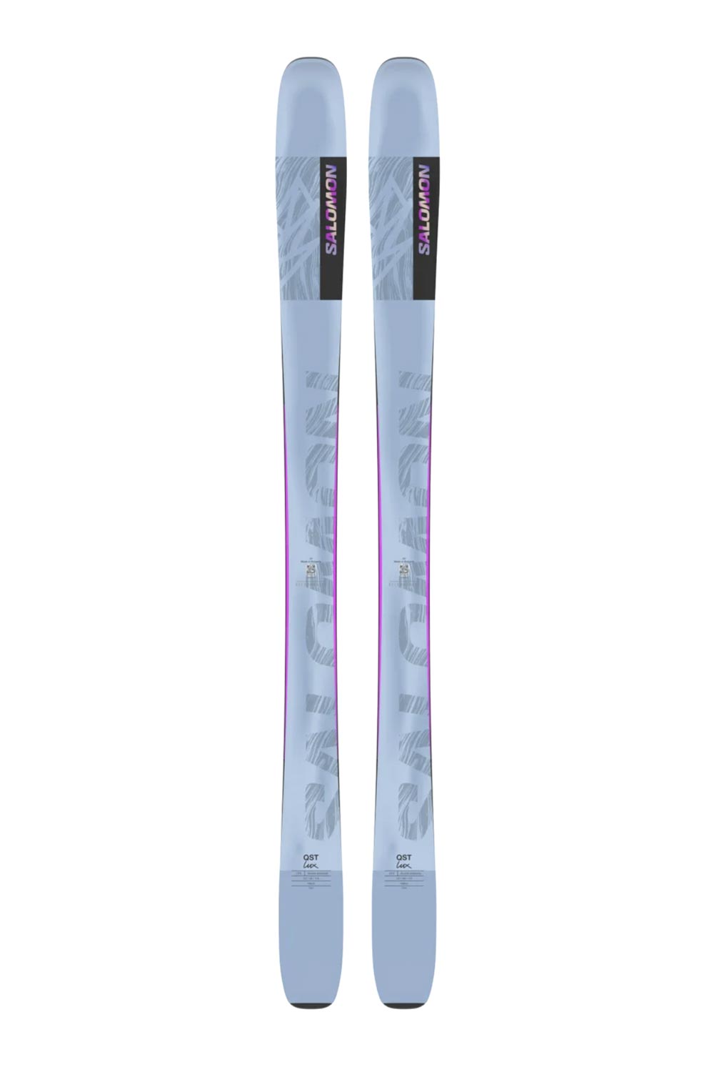 women's Salomon QST Lux downhill skis, light blue