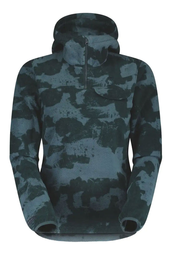 Camouflage-patterned hoodie on a white background