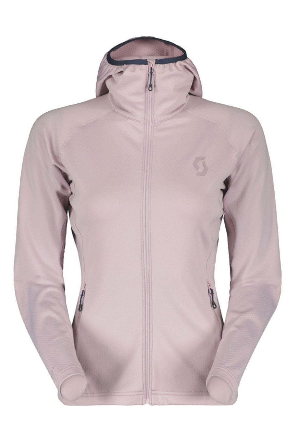 Light pink jacket with a hood on a white background