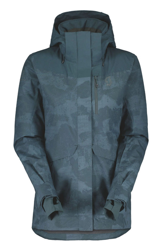 Dark green camouflage jacket on a white background