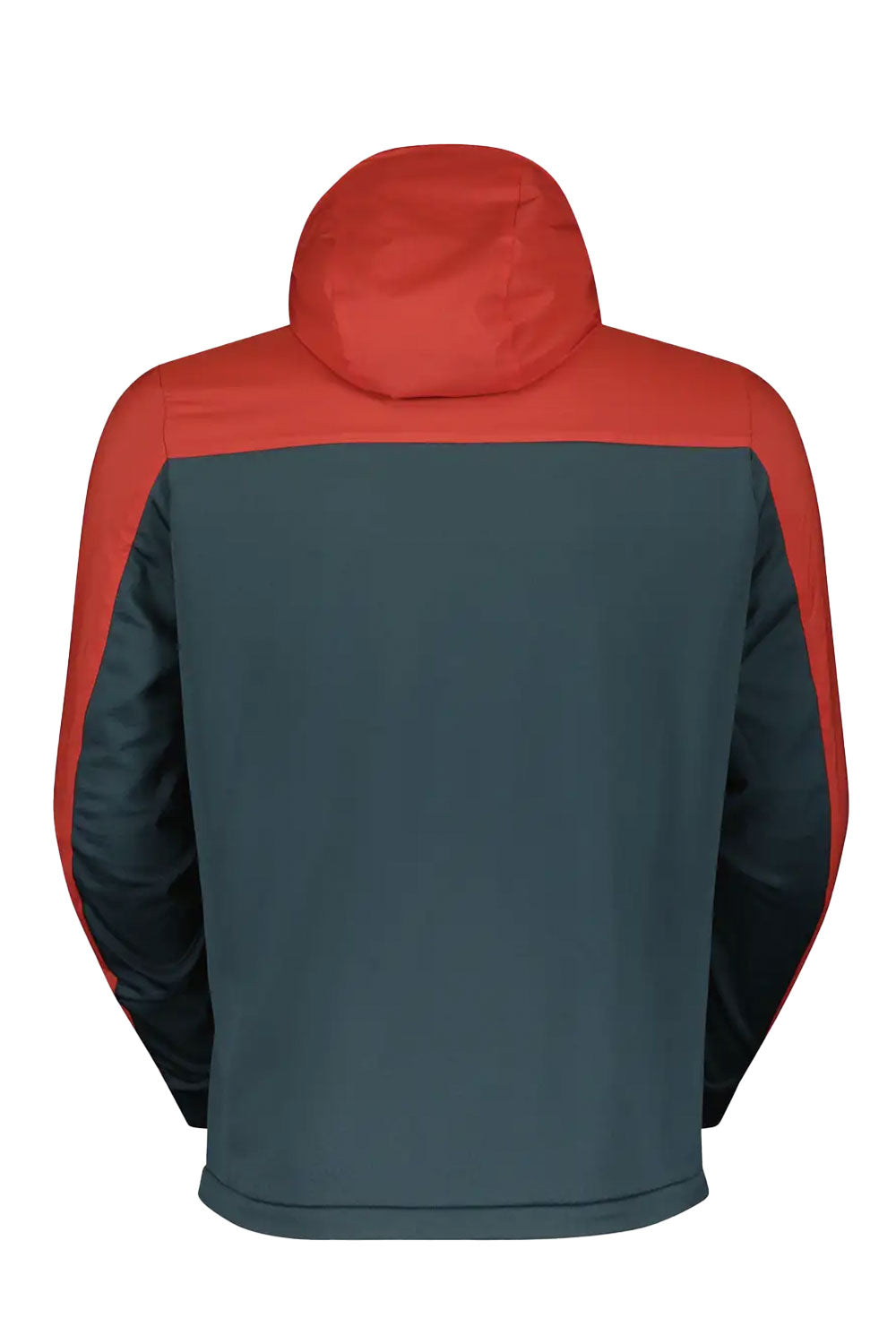 Red and gray jacket with a brand logo on a white background