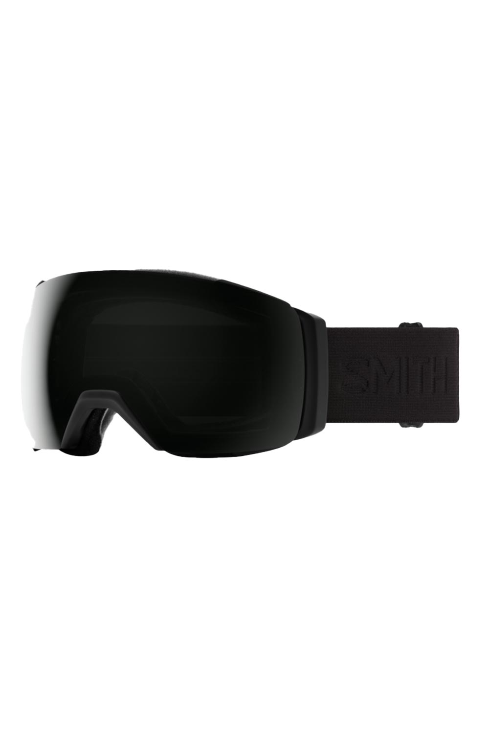 Smith ski goggles, blackout, black strap and black lens