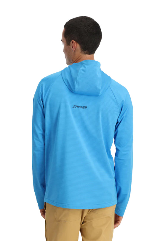 men's Spyder zip up fleece jacket, light blue