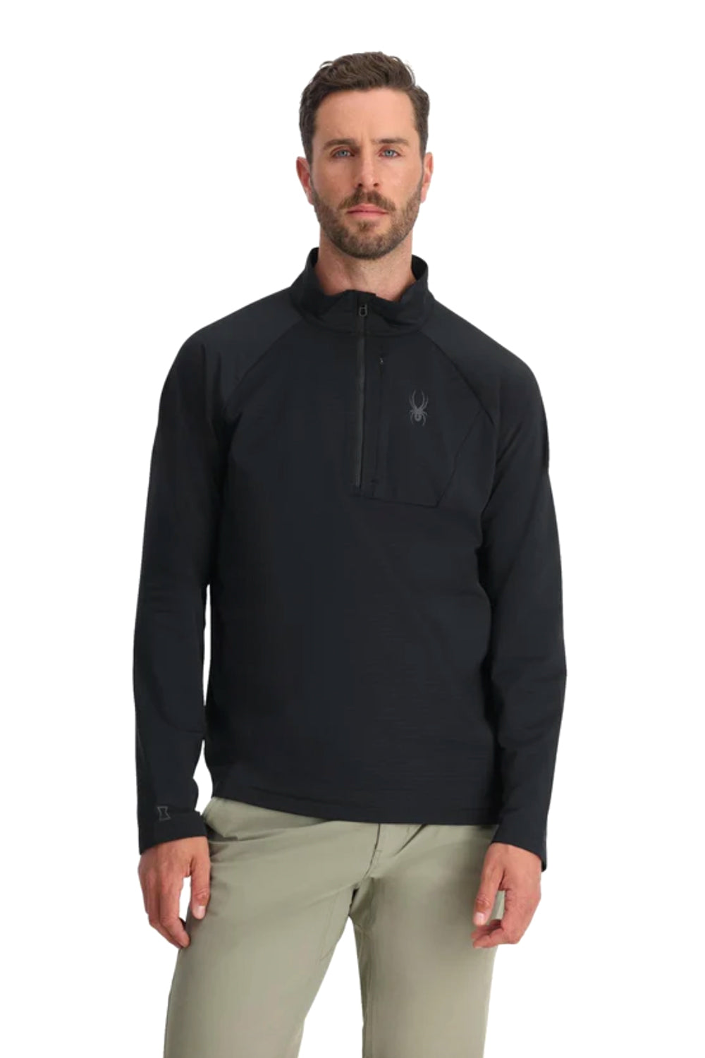 men's Spyder Gridweb 1/2 Zip fleece, black