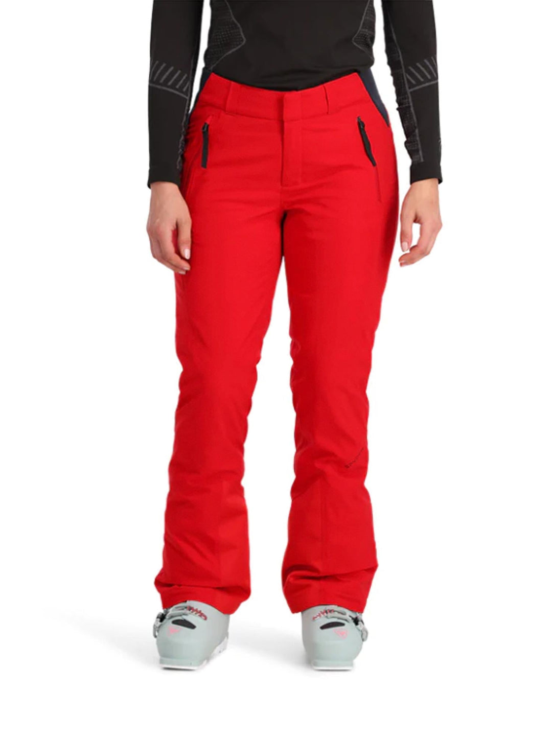 red ski pants, women's