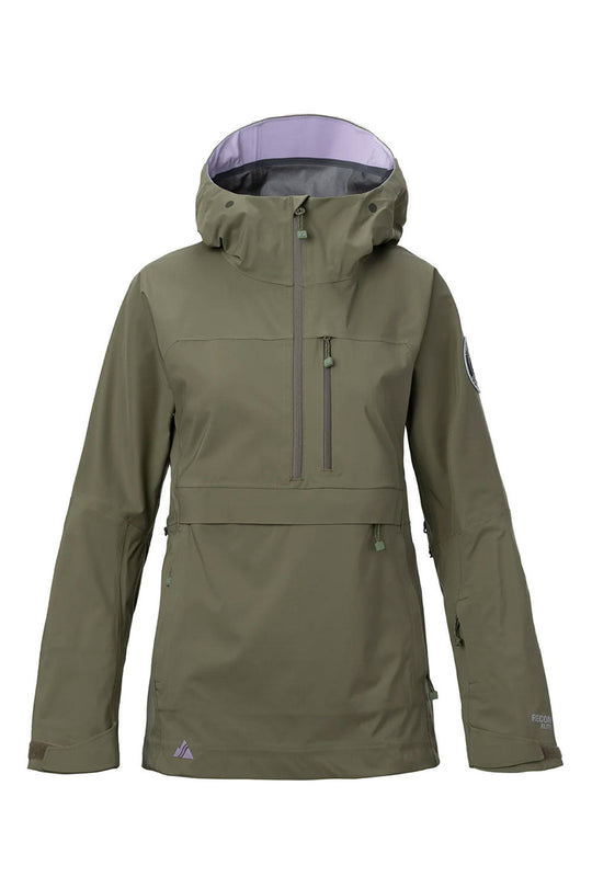 Green jacket with a hood on a white background