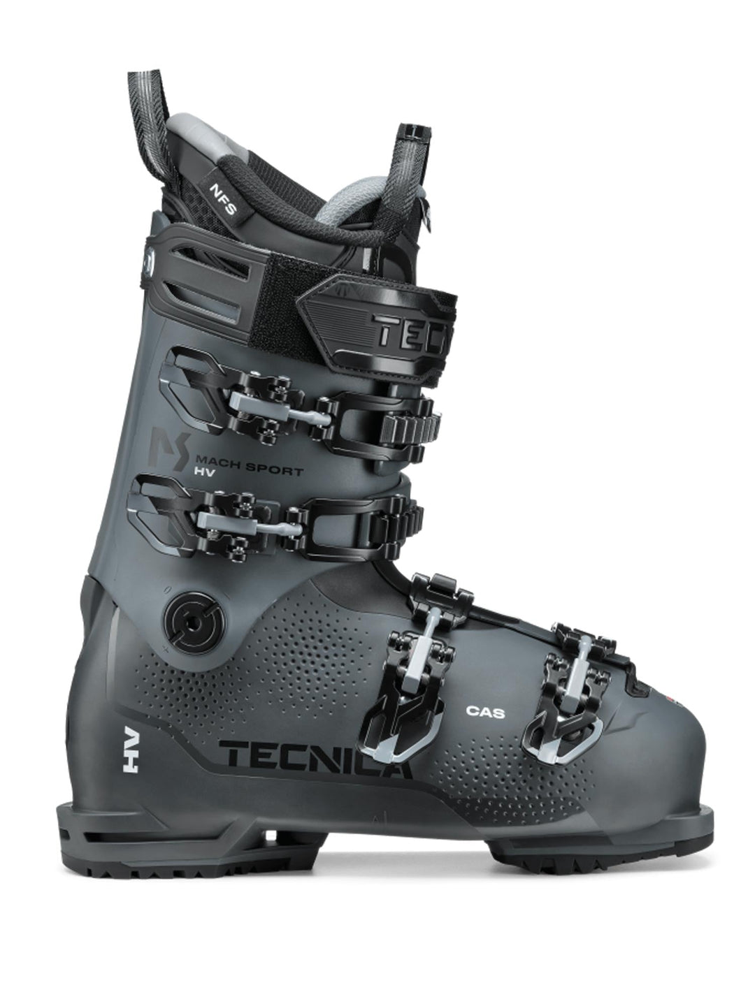 men's Tecnica mach sport 110 ski boots, gray with black accents
