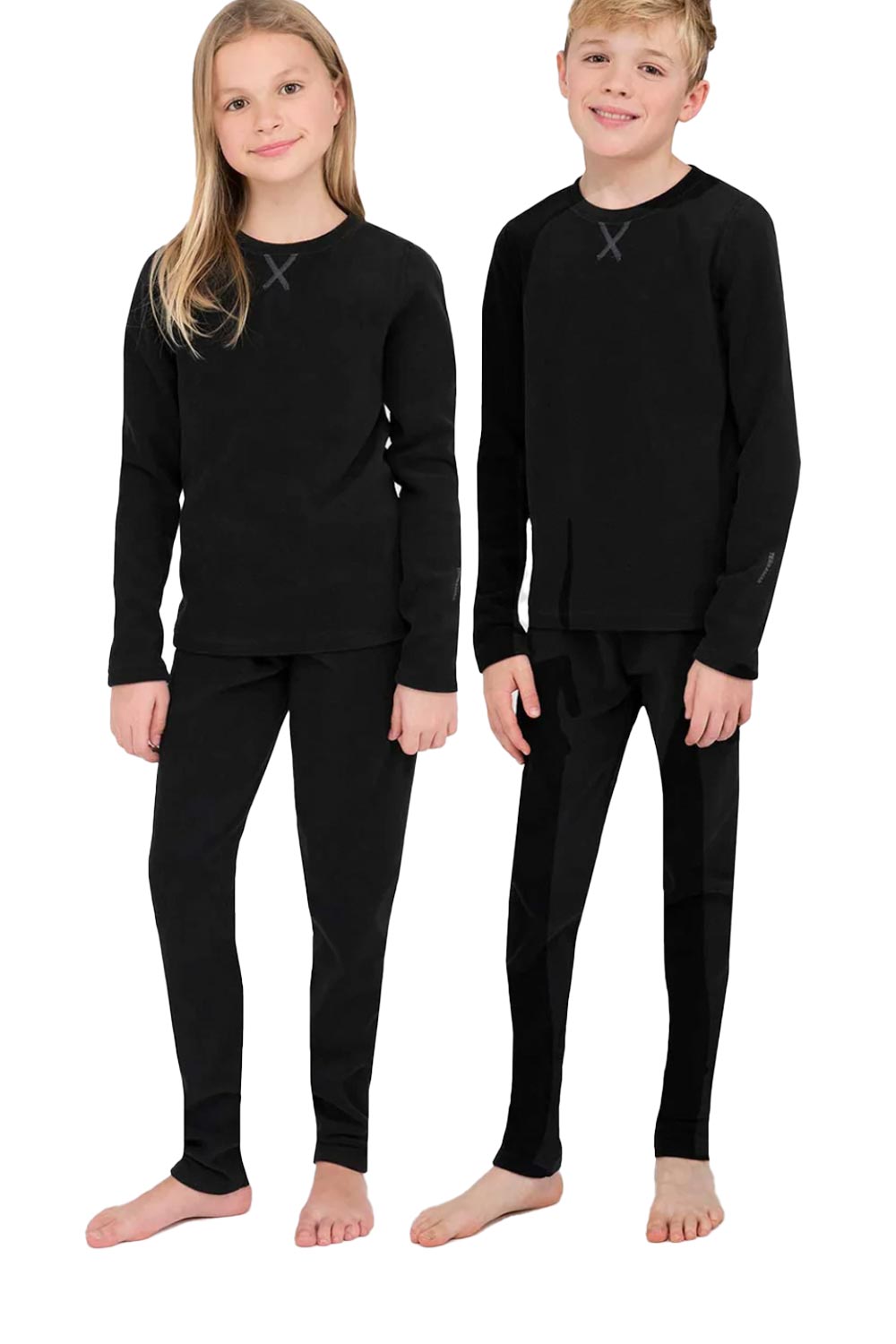 kids' thermafleece long underwear set, black