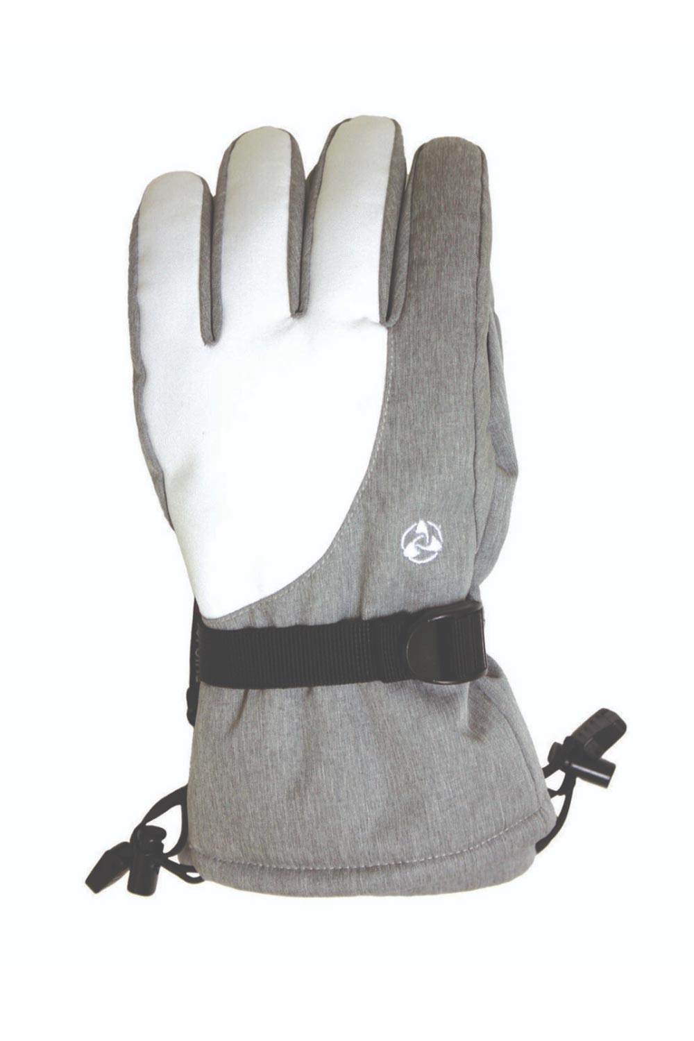 Turbine ski gloves, gray and white