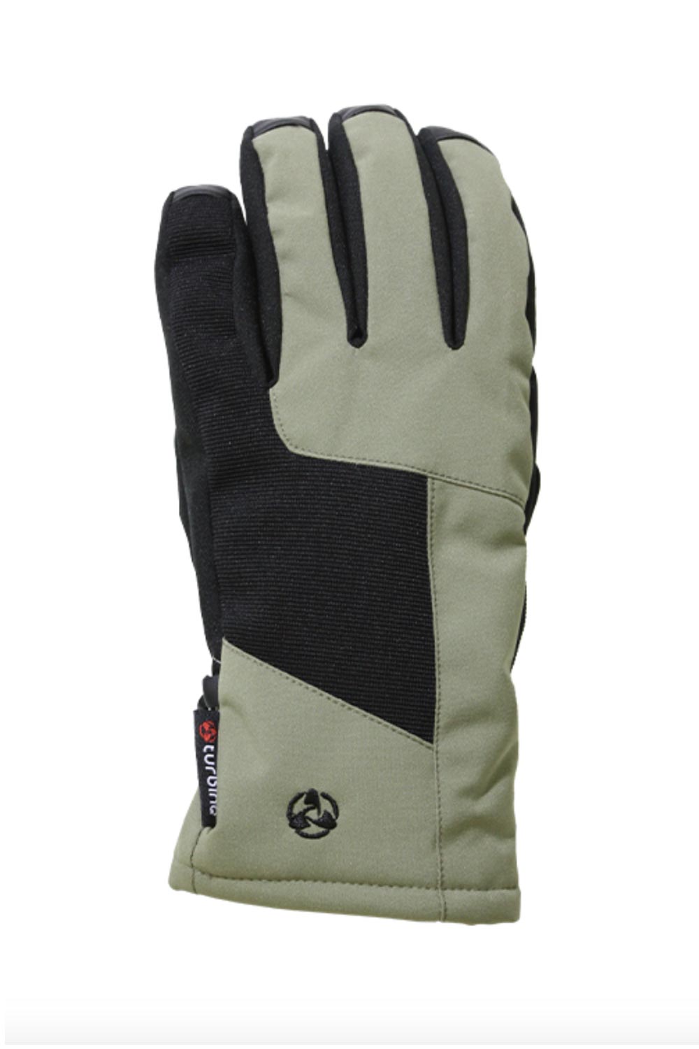 Men's Turbine Teton ski gloves, olive green and black