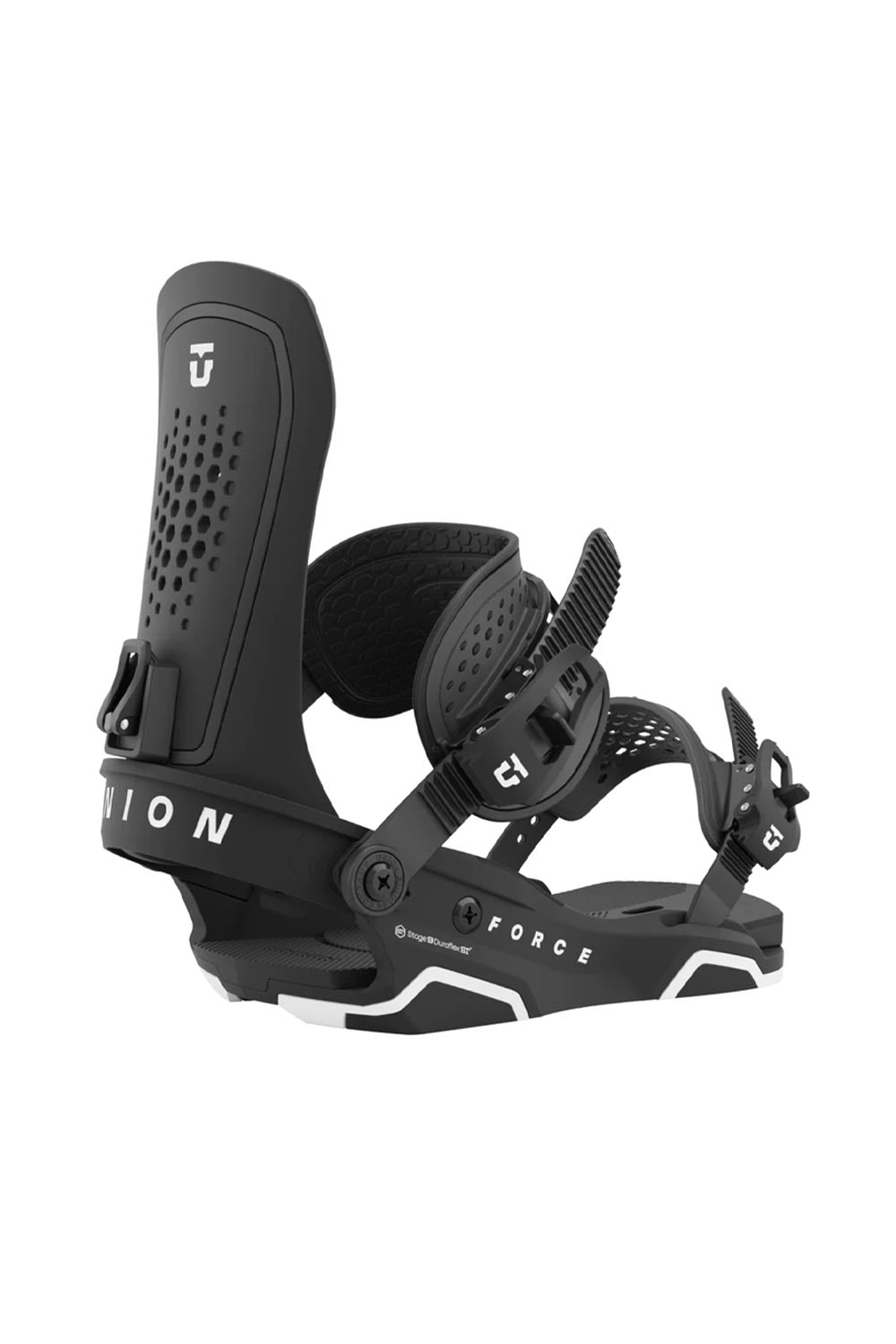 Union Force snowboard bindings, black with white accents