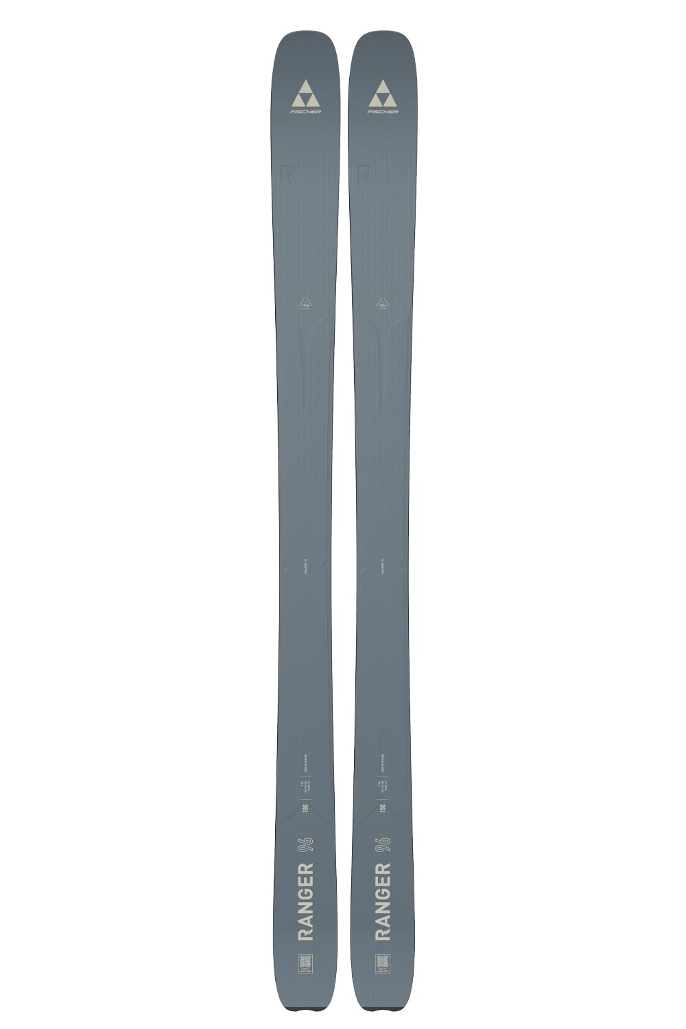 men's Fischer Ranger skis - gray with off white accents
