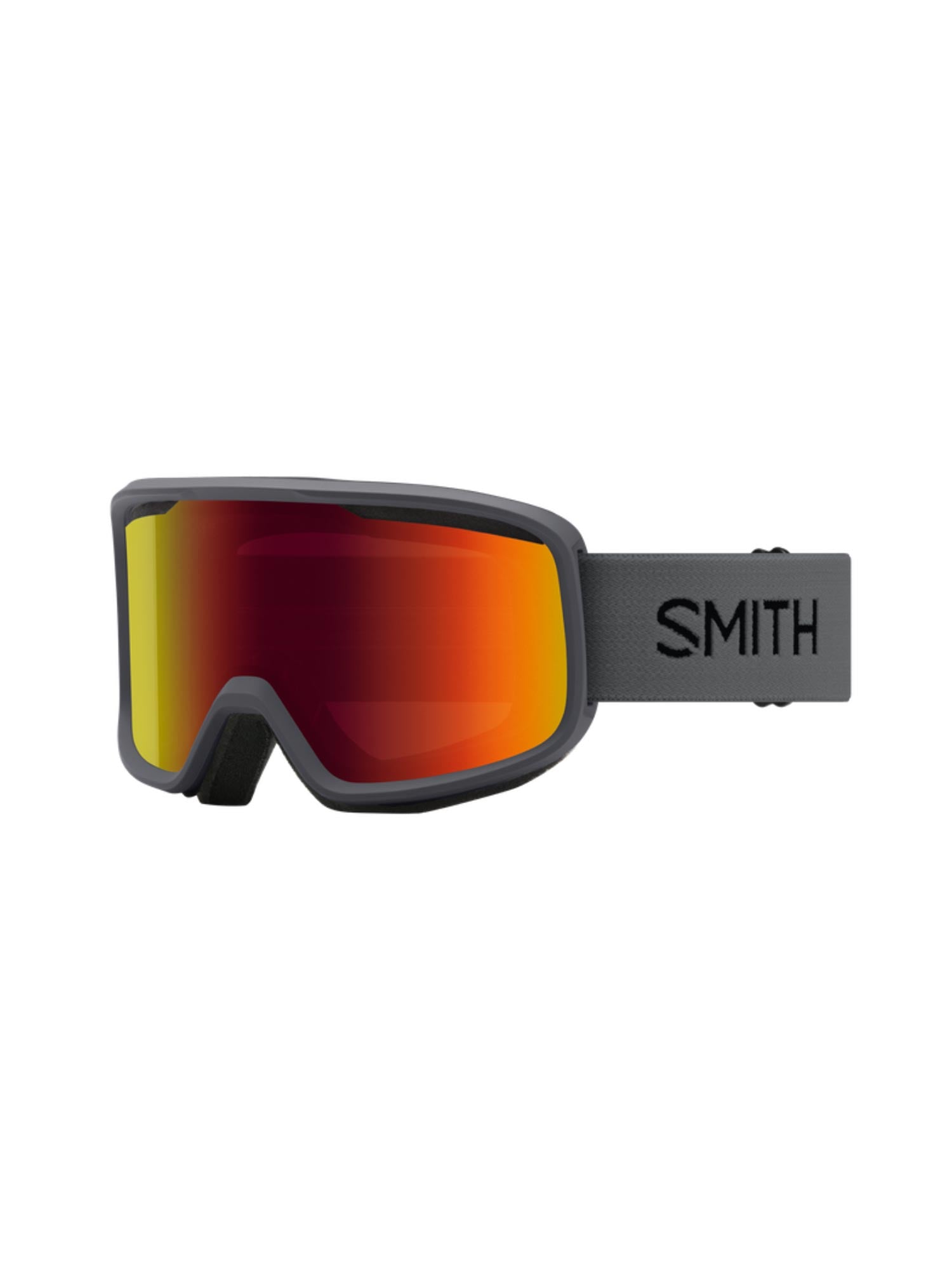 Smith ski/snowboard goggles, gray strap red lens