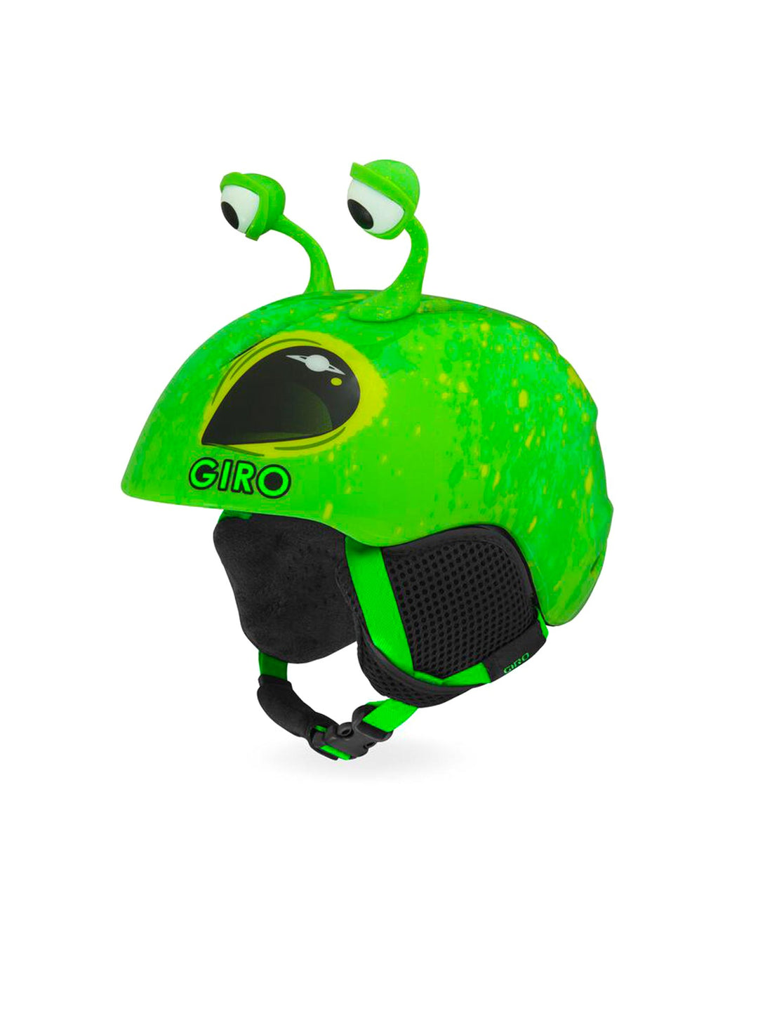 Giro Launch kids ski helmet, alien graphic with green eyes at top