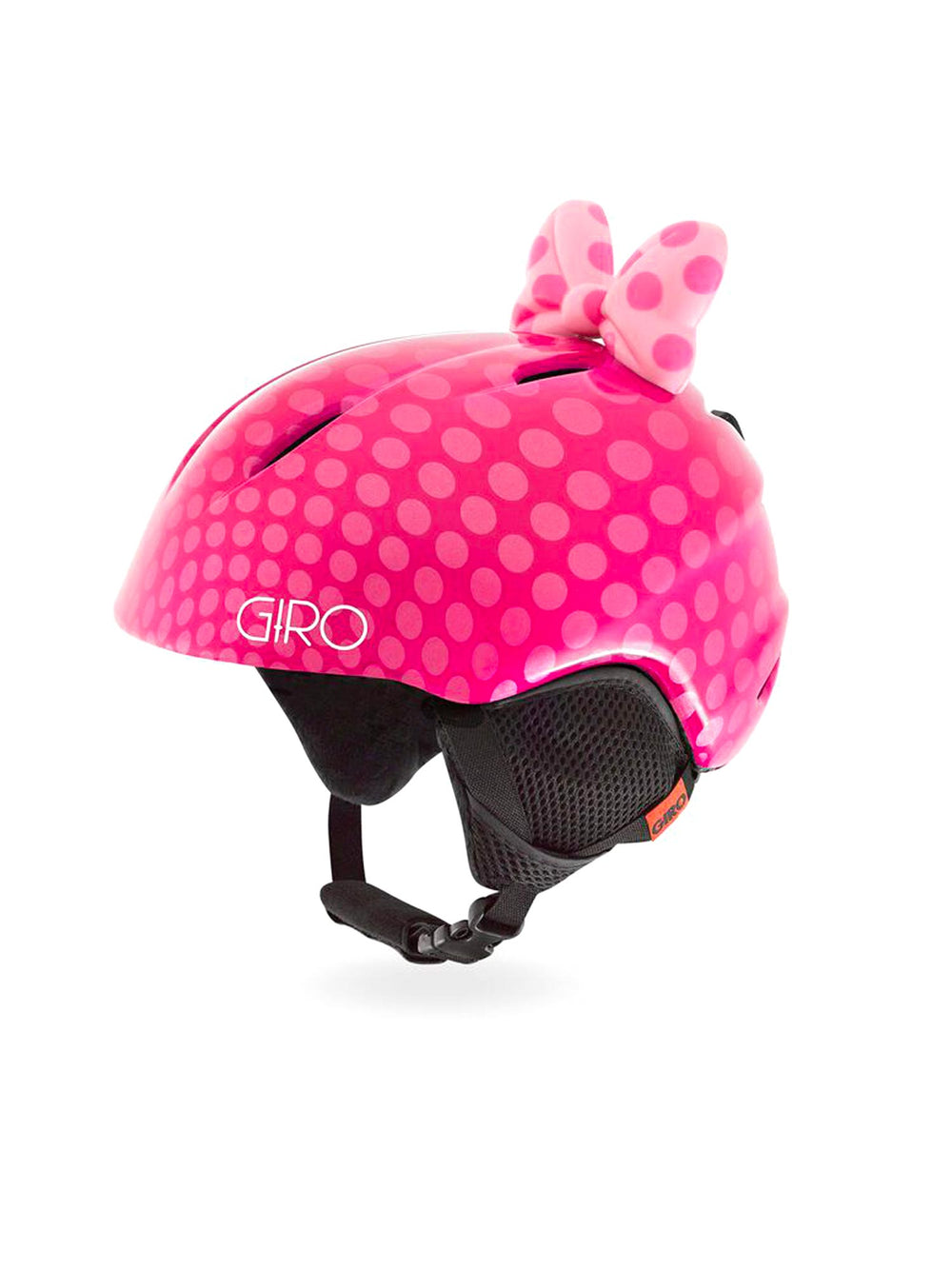 Giro Launch kids ski helmet, pink polka dots