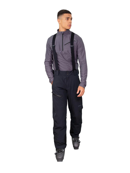 black suspender bib ski pants